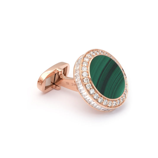 ZALX CUFFLINKS — MALACHITE CROWN